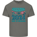 Arriving 2024 New Baby Pregnancy Pregnant Kids T-Shirt Childrens Charcoal