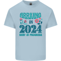 Arriving 2024 New Baby Pregnancy Pregnant Kids T-Shirt Childrens Light Blue