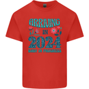 Arriving 2024 New Baby Pregnancy Pregnant Kids T-Shirt Childrens Red