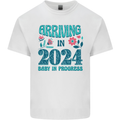 Arriving 2024 New Baby Pregnancy Pregnant Kids T-Shirt Childrens White