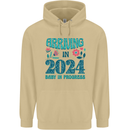 Arriving 2024 New Baby Pregnancy Pregnant Mens 80% Cotton Hoodie Sand