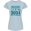 Arriving 2024 New Baby Pregnancy Pregnant Womens Petite Cut T-Shirt Light Blue