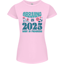 Arriving 2025 New Baby Pregnancy Pregnant Womens Petite Cut T-Shirt Light Pink