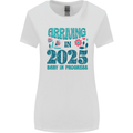 Arriving 2025 New Baby Pregnancy Pregnant Womens Wider Cut T-Shirt White
