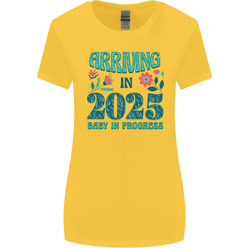 Arriving 2025 New Baby Pregnancy Pregnant Womens Wider Cut T-Shirt Yellow