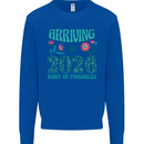 Arriving 2026 New Baby Pregnancy Pregnant Kids Sweatshirt Jumper Royal Blue