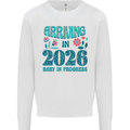 Arriving 2026 New Baby Pregnancy Pregnant Kids Sweatshirt Jumper White