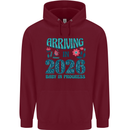 Arriving 2026 New Baby Pregnancy Pregnant Mens 80% Cotton Hoodie Maroon