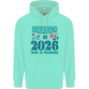 Arriving 2026 New Baby Pregnancy Pregnant Mens 80% Cotton Hoodie Peppermint