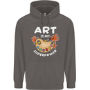 Art is My Superpower Funny Artist Mens 80% Cotton Hoodie Charcoal