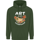 Art is My Superpower Funny Artist Mens 80% Cotton Hoodie Forest Green