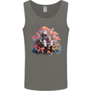 Astronaut Mushrooms Nature Foraging Mens Vest Tank Top Charcoal