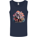 Astronaut Mushrooms Nature Foraging Mens Vest Tank Top Navy Blue