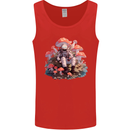 Astronaut Mushrooms Nature Foraging Mens Vest Tank Top Red