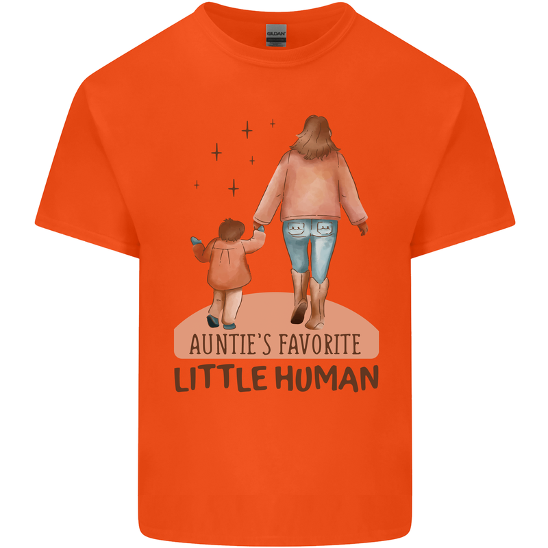 Aunties Favourite Human Funny Niece Nephew Kids T-Shirt Childrens Orange