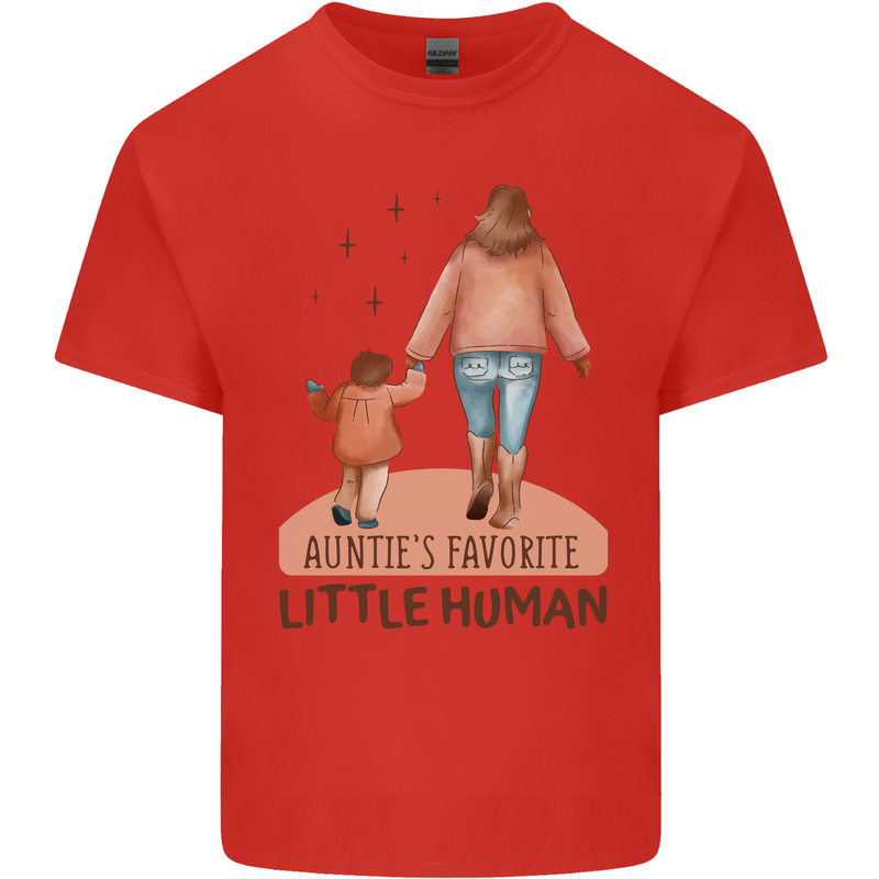 Aunties Favourite Human Funny Niece Nephew Kids T-Shirt Childrens Red