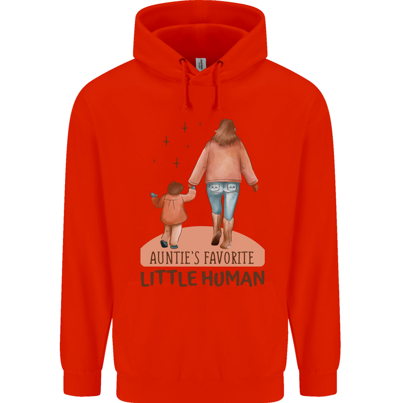Aunties Favourite Human Funny Niece Nephew Mens 80% Cotton Hoodie Bright Red