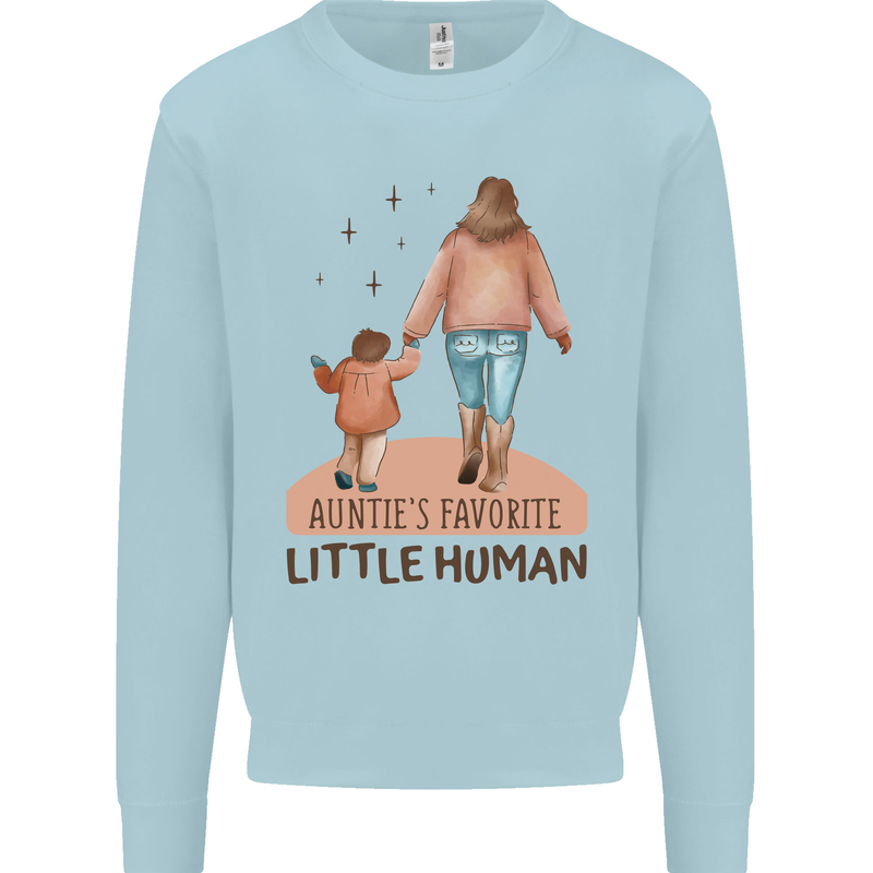 Aunties Favourite Human Funny Niece Nephew Mens Sweatshirt Jumper Light Blue