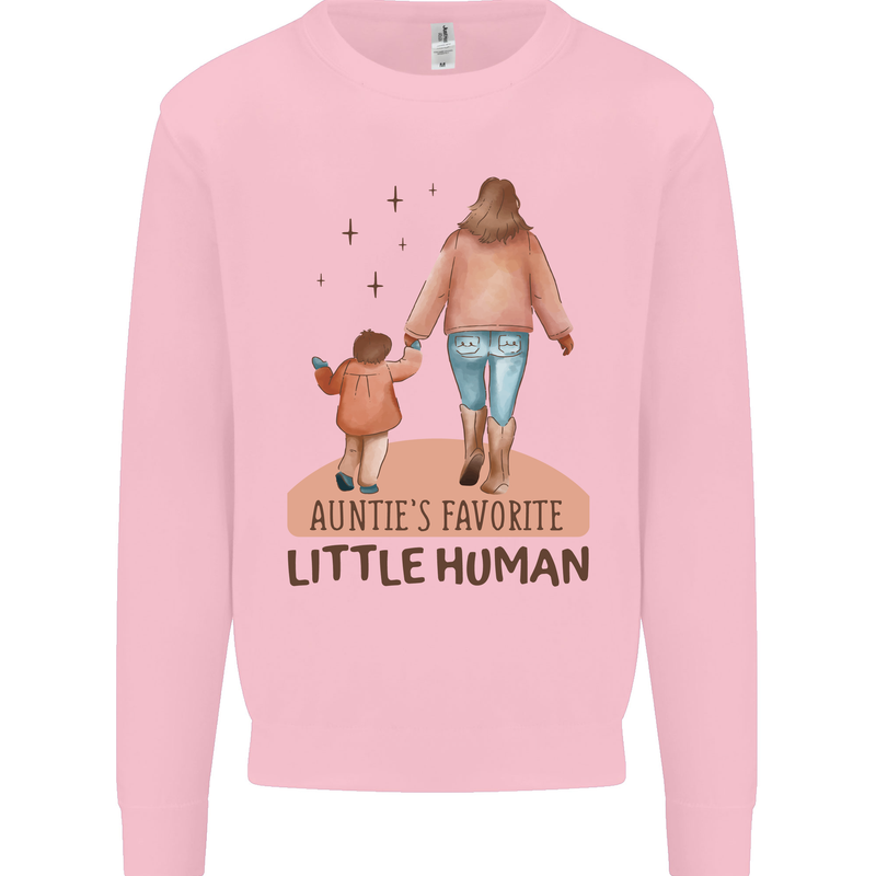 Aunties Favourite Human Funny Niece Nephew Mens Sweatshirt Jumper Light Pink