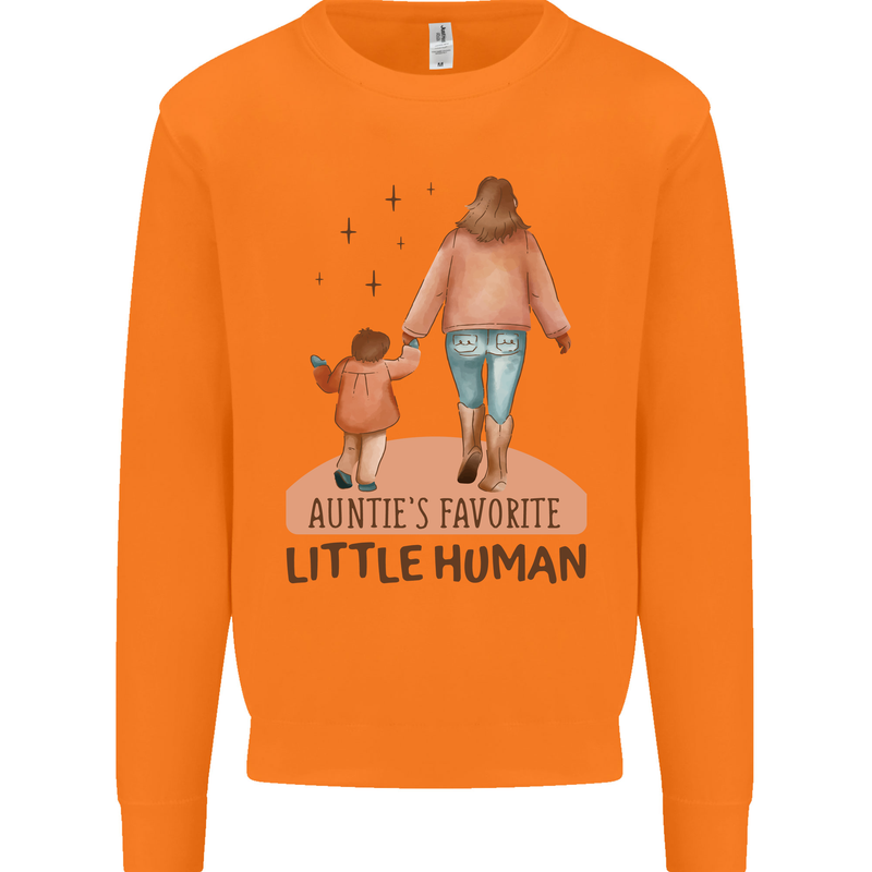 Aunties Favourite Human Funny Niece Nephew Mens Sweatshirt Jumper Orange