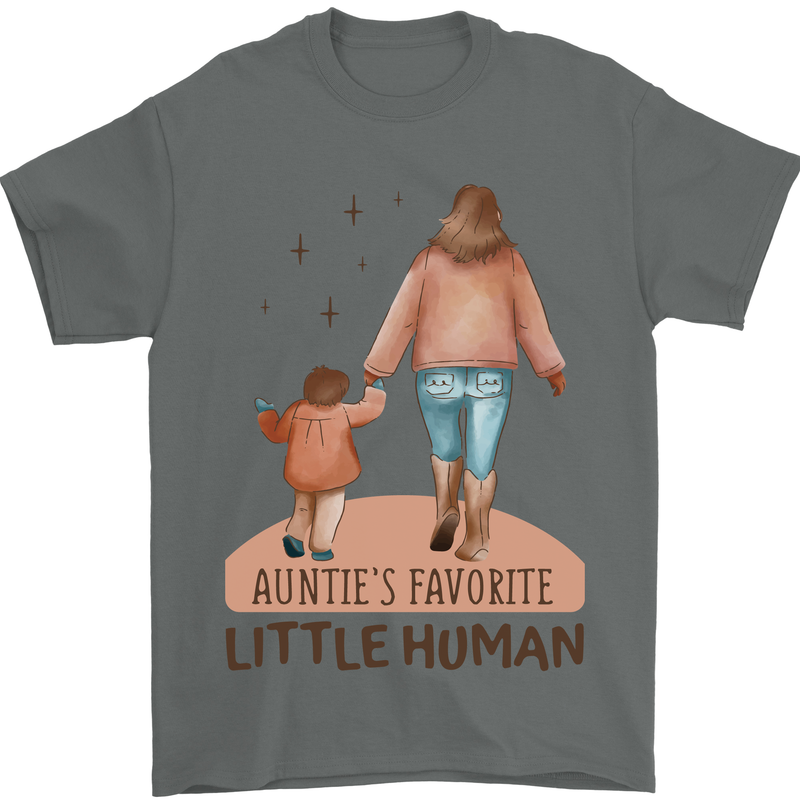 Aunties Favourite Human Funny Niece Nephew Mens T-Shirt 100% Cotton Charcoal