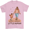 Aunties Favourite Human Funny Niece Nephew Mens T-Shirt 100% Cotton Light Pink