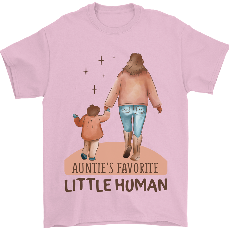 Aunties Favourite Human Funny Niece Nephew Mens T-Shirt 100% Cotton Light Pink