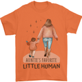 Aunties Favourite Human Funny Niece Nephew Mens T-Shirt 100% Cotton Orange