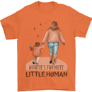 Aunties Favourite Human Funny Niece Nephew Mens T-Shirt 100% Cotton Orange