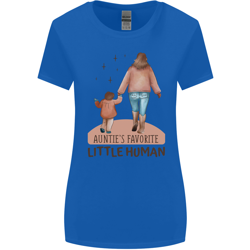 Aunties Favourite Human Funny Niece Nephew Womens Wider Cut T-Shirt Royal Blue