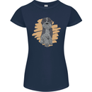 Aussie Doodle Womens Petite Cut T-Shirt Navy Blue