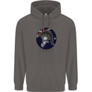 Australian Bodybuilding Flag Gym Training Spartan Mens 80% Cotton Hoodie Charcoal