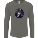 Australian Bodybuilding Flag Gym Training Spartan Mens Long Sleeve T-Shirt Charcoal