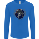Australian Bodybuilding Flag Gym Training Spartan Mens Long Sleeve T-Shirt Royal Blue