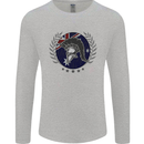 Australian Bodybuilding Flag Gym Training Spartan Mens Long Sleeve T-Shirt Sports Grey