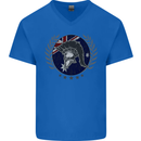 Australian Bodybuilding Flag Gym Training Spartan Mens V-Neck Cotton T-Shirt Royal Blue