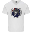 Australian Bodybuilding Flag Gym Training Spartan Mens V-Neck Cotton T-Shirt White