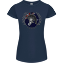Australian Bodybuilding Flag Gym Training Spartan Womens Petite Cut T-Shirt Navy Blue
