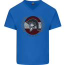 Austria Bodybuilding Flag Gym Training Austrian Mens V-Neck Cotton T-Shirt Royal Blue