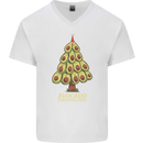 Avocado Christmas Tree Xmas Funny Food Mens V-Neck Cotton T-Shirt White
