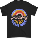 a black t - shirt with the words awesome and a rainbow