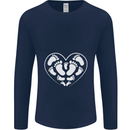 Baby Heart New Baby Pregnancy Pregnant Mens Long Sleeve T-Shirt Navy Blue