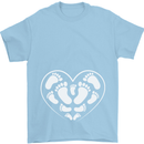 Baby Heart New Baby Pregnancy Pregnant Mens T-Shirt 100% Cotton Light Blue