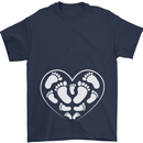 Baby Heart New Baby Pregnancy Pregnant Mens T-Shirt 100% Cotton Navy Blue