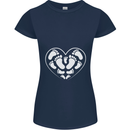 Baby Heart New Baby Pregnancy Pregnant Womens Petite Cut T-Shirt Navy Blue