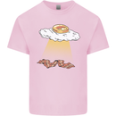 Bacon Abduction Funny Alien UFO Food Kids T-Shirt Childrens Light Pink