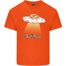 Bacon Abduction Funny Alien UFO Food Kids T-Shirt Childrens Orange
