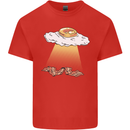 Bacon Abduction Funny Alien UFO Food Kids T-Shirt Childrens Red
