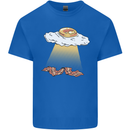 Bacon Abduction Funny Alien UFO Food Kids T-Shirt Childrens Royal Blue
