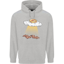Bacon Abduction Funny Alien UFO Food Mens 80% Cotton Hoodie Sports Grey